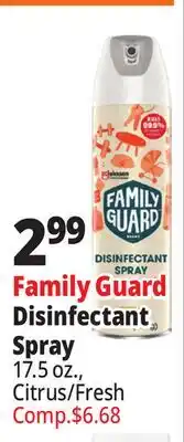 Ocean State Job Lot Family Guard Disinfectant Spray offer