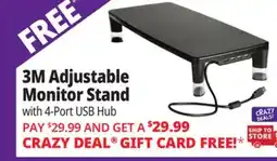 Ocean State Job Lot 3M Adjustable Monitor Stand with 4-Port USB Hub offer