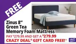 Ocean State Job Lot Zinus 8 Green Tea Memory Foam Mattress Queen offer