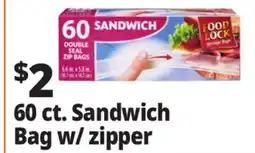 Ocean State Job Lot 60 ct. Sandwich Bag w/ zipper offer
