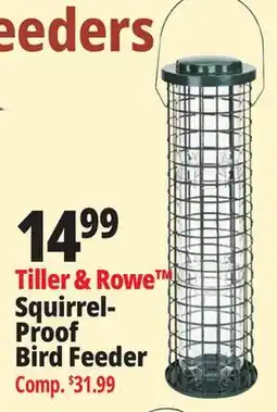 Ocean State Job Lot Tiller & Rowe Squirrel Proof Bird Feeder offer
