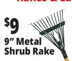Ocean State Job Lot 9 Steel Tine Shrub Rake offer