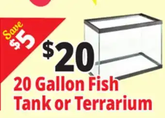 Ocean State Job Lot 20 Gallon Fish Tank or Terrarium offer