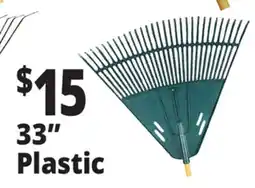 Ocean State Job Lot 33 Plastic Leaf Rake with Foam Grip Handle offer