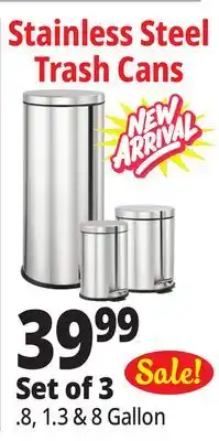 Ocean State Job Lot Stainless Steel Trash Cans offer