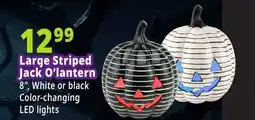 Ocean State Job Lot Ceramic LED Striped White Jack-O-Lantern offer