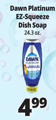 Ocean State Job Lot Dawn Platinum EZ-Squeeze Liquid Dish Detergent 24.3 oz offer
