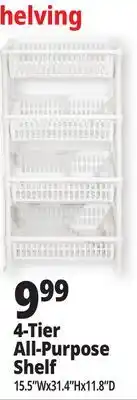 Ocean State Job Lot 4-Tier All-Purpose Shelf offer