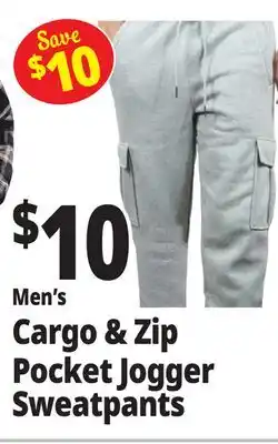 Ocean State Job Lot Men's Cargo & Zip Pocket jogger Sweatpants offer