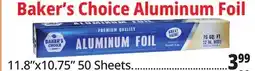 Ocean State Job Lot 11.8x10.75 50 Sheets Baker's Choice Aluminum Foil offer