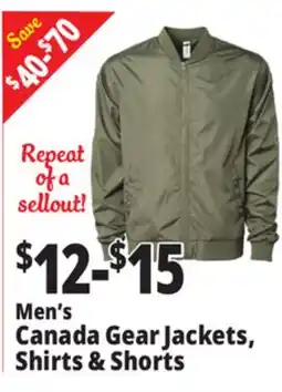 Ocean State Job Lot Men's Canada Gear Jackets, Shirts & Shorts offer