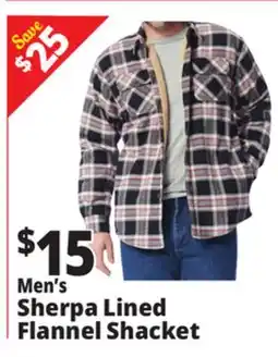 Ocean State Job Lot Men's Sherpa Lined Flannel Shacket offer