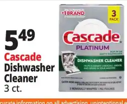 Ocean State Job Lot Cascade Platinum Dishwasher Cleaner 3 Pack offer