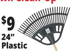 Ocean State Job Lot 24 Plastic Leaf Rake with Foam Grip Handle offer