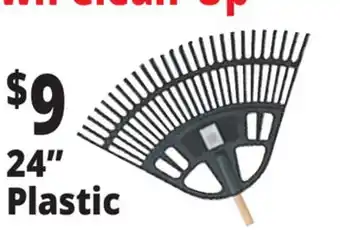 Ocean State Job Lot 24 Plastic Leaf Rake with Foam Grip Handle offer