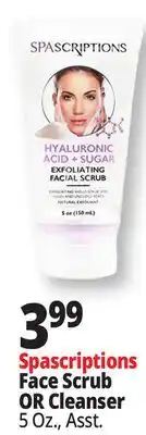 Ocean State Job Lot SpaScriptions Hyaluronic Acid + Sugar Exfoliating Facial Scrub 5 oz offer