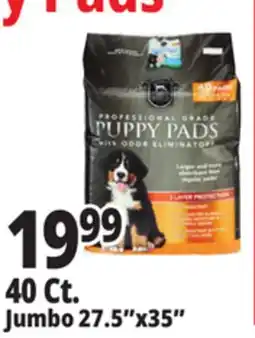 Ocean State Job Lot Huntington Pet Products Professional Grade 27.5 x 35 Puppy Pads with Odor Eliminators 40 Count offer
