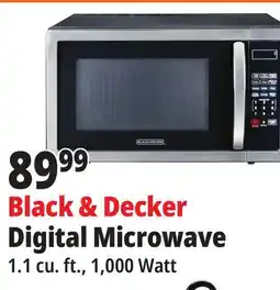 Ocean State Job Lot BLACK+DECKER 1000W Stainless Steel Microwave Oven offer