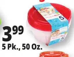 Ocean State Job Lot Mr.Fresh Medium Reusable Food Containers 5 Count offer