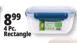 Ocean State Job Lot Think Fresh Rectangular Food Storage Container Set 4 Piece offer