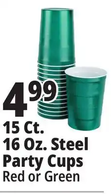 Ocean State Job Lot 15 Ct. 16 Oz. Steel Party Cups offer