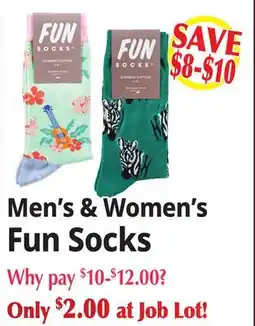 Ocean State Job Lot Men's & Women's Fun Socks offer