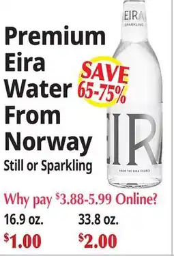 Ocean State Job Lot Premium Eira Water From Norway offer