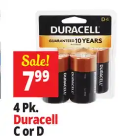 Ocean State Job Lot Duracell C Batteries 4pk offer