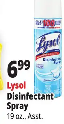 Ocean State Job Lot Lysol Crisp Linen Disinfectant Spray 19 oz offer