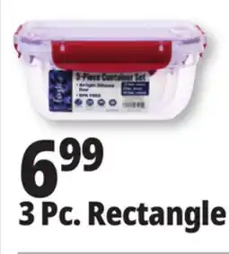 Ocean State Job Lot Think Fresh Rectangular Food Storage Container Set 3 Piece offer