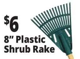 Ocean State Job Lot 8 Plastic Shrub Rake with Wooden Handle offer
