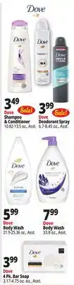Ocean State Job Lot Dove Shampoo & Conditioner offer