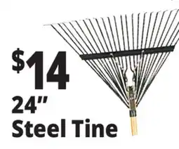 Ocean State Job Lot 24 Steel Tine Leaf Rake with Foam Grip Handle offer