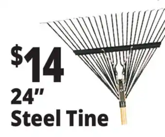 Ocean State Job Lot 24 Steel Tine Leaf Rake with Foam Grip Handle offer
