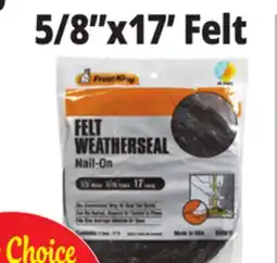 Ocean State Job Lot Frost King Felt Nail-On Weatherseal offer