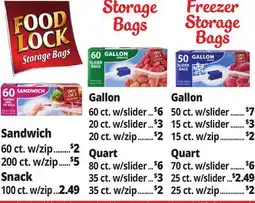 Ocean State Job Lot Food Lock Storage Bags offer
