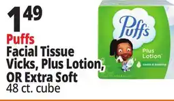 Ocean State Job Lot Puffs Facial Tissue Vicks, Plus Lotion, OR Extra Soft offer