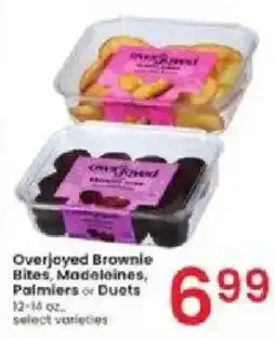 Albertsons Overjoyed brownie bites, madeleines, palmiers or duets offer