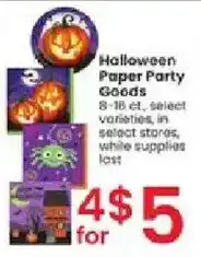 Albertsons Halloween paper party goods offer