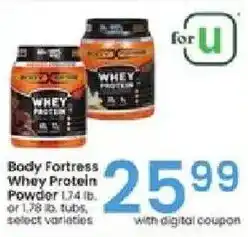 Albertsons Body Fortress Whey Protein Powder offer