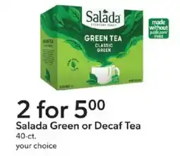 Publix Salada Green or Decaf Tea offer