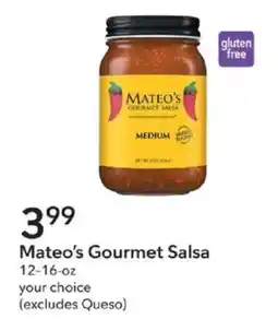 Publix Mateo's Gourmet Salsa offer