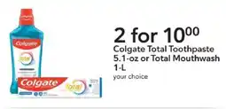 Publix Colgate Total Toothpaste or Total Mouthwash offer
