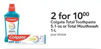 Publix Colgate Total Toothpaste or Total Mouthwash offer