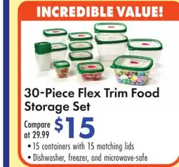 Boscov's 30-Piece Flex Trim Food Storage Set offer