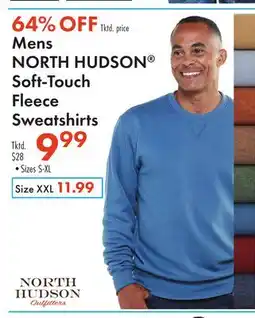 Boscov's Mens NORTH HUDSON Soft-Touch Fleece Sweatshirts offer
