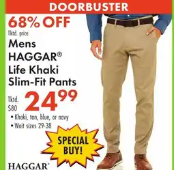 Boscov's Mens HAGGAR Life Khaki Slim-Fit Pants offer