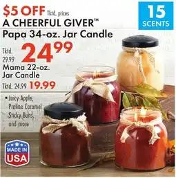 Boscov's A CHEERFUL GIVER Papa 34-oz. Jar Candle offer