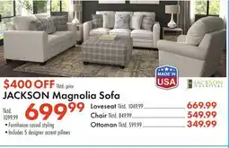 Boscov's JACKSON Magnolia Sofa offer
