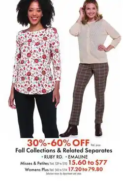 Boscov's Fall Collections & Related Separates offer